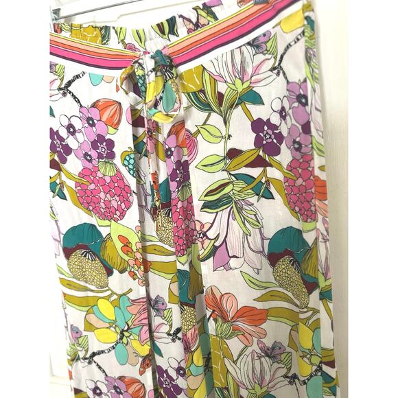 Trina Turk Wrap Pants Key West Botanical Size Large Resort Swim Coverup Tropical - Picture 3 of 10